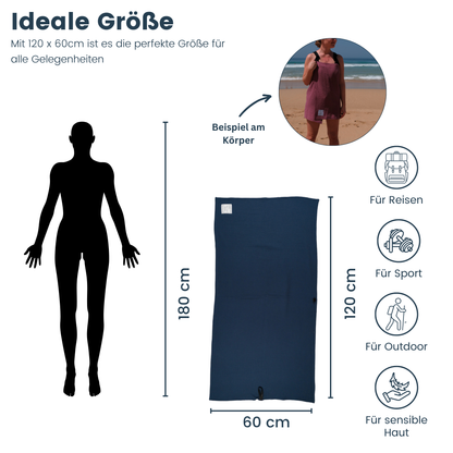 Leichtes Reisehandtuch aus 100% Baumwolle