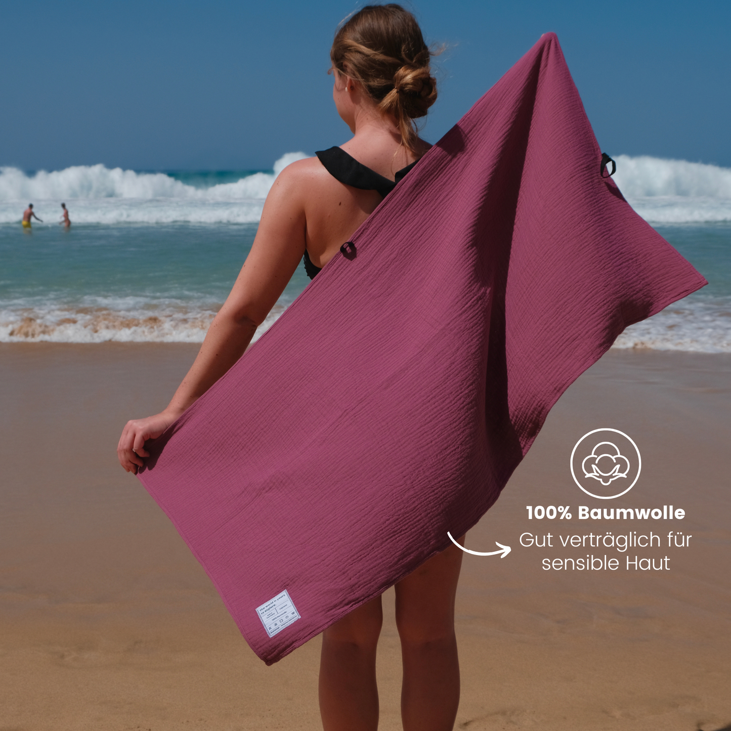 Reisehandtuch aus 100 Prozent Baumwolle