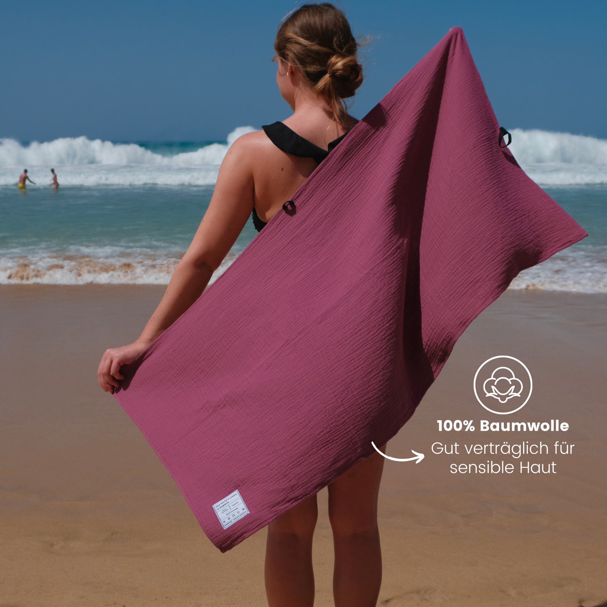 Reisehandtuch aus 100 Prozent Baumwolle
