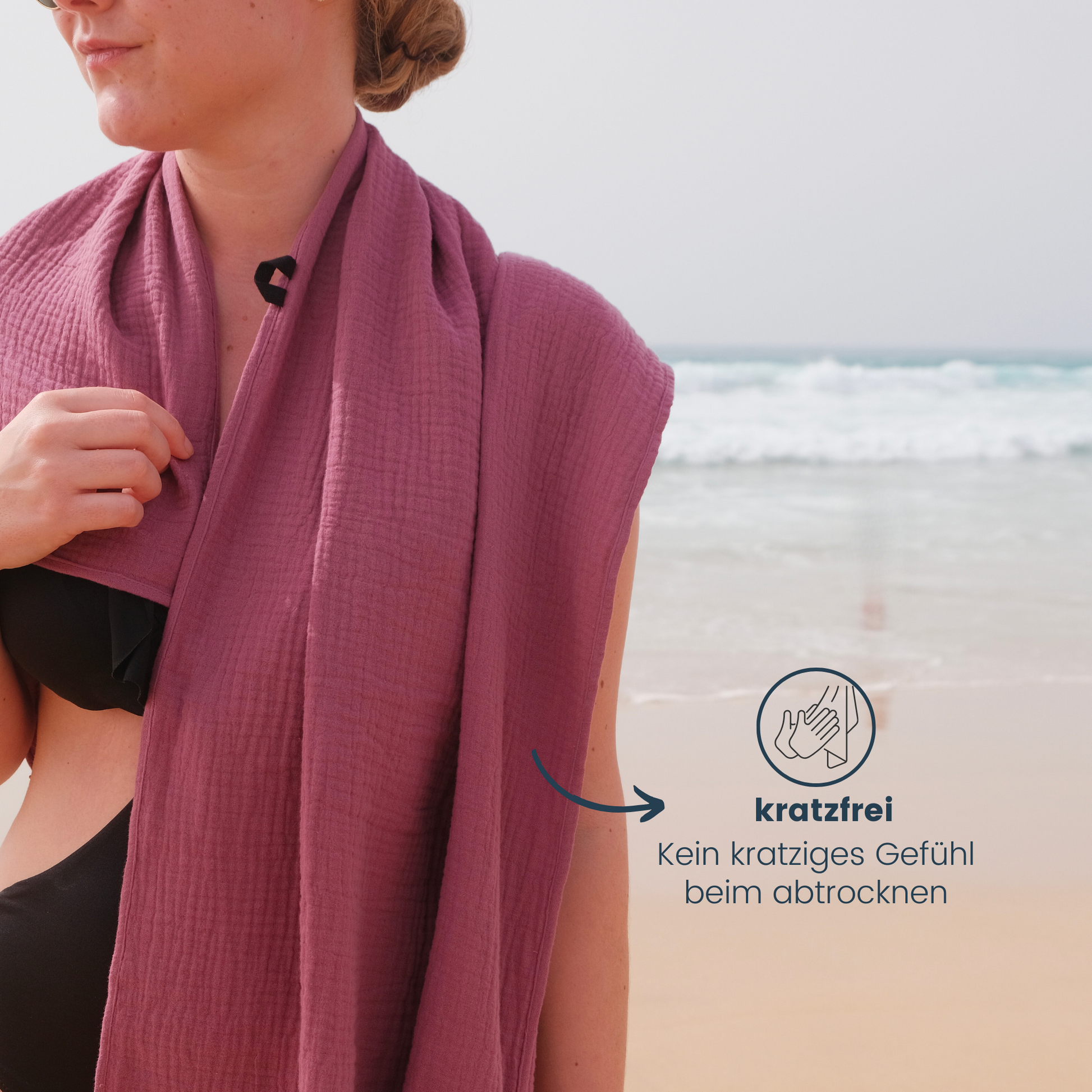 Kratzfreies angenehmes Reisehandtuch für Haut