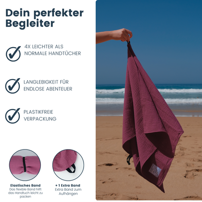 Leichtes Reisehandtuch aus 100% Baumwolle