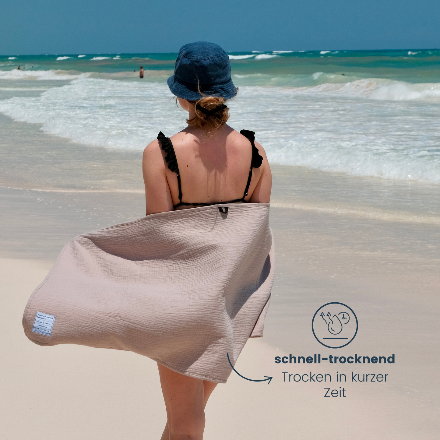 super schnelltrocknendes Reisehandtuch aus Baumwolle