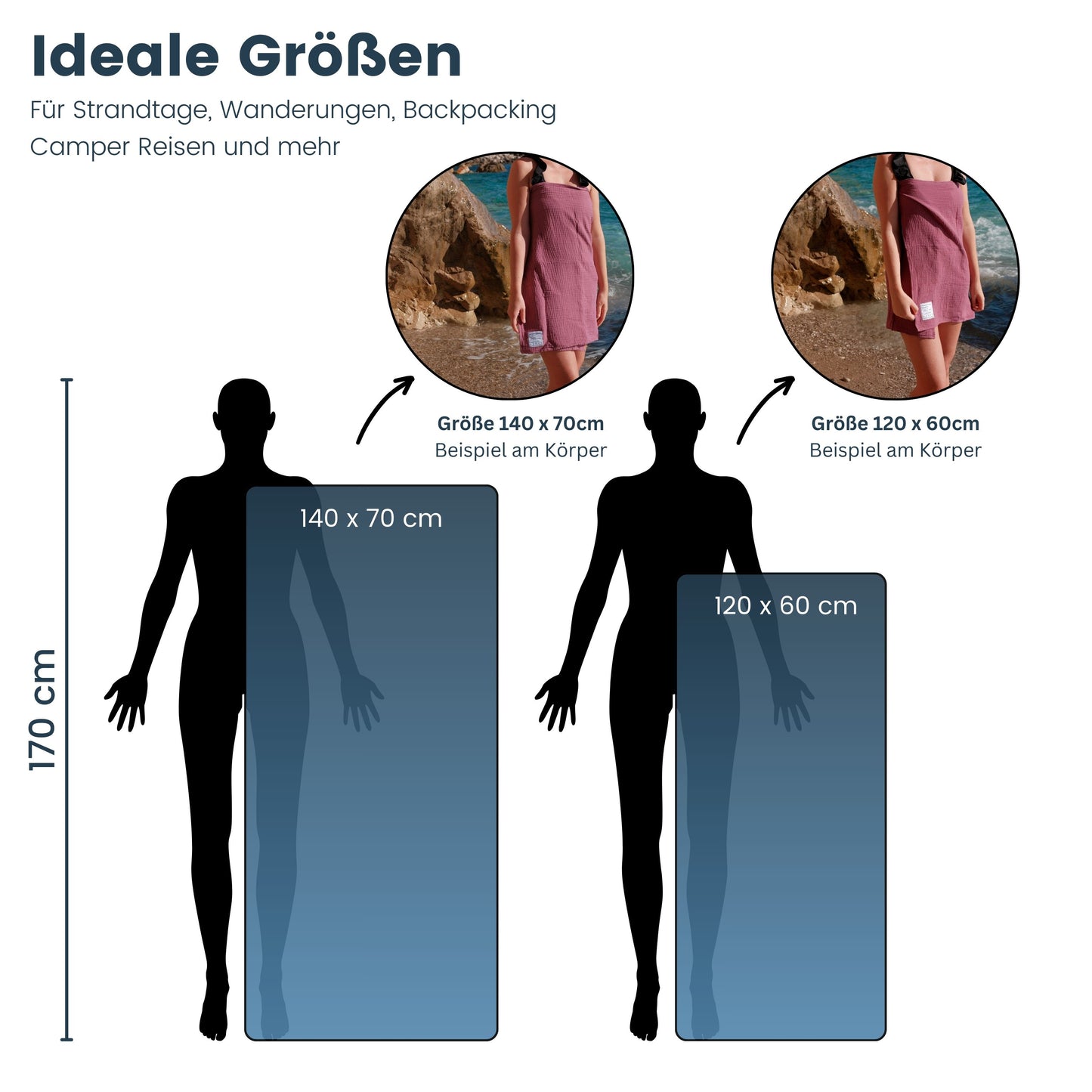 Leichtes Reisehandtuch aus 100% Baumwolle